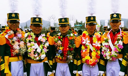 육군3사관학교 입교식(송석민, 정한웅, 정정훈, 오치원, 장동진 생도)